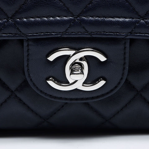 CHANEL No. 24 Matelasse 2017-2018 Shoulder Bag Navy WS14154