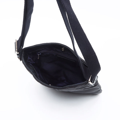 YVES SAINT LAURENT YSL nylon Y logo Shoulder Bag black WS14161