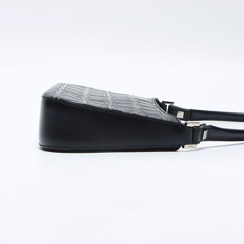 Salvatore Ferragamo Gancini embossed leather Shoulder Bag black WS14165