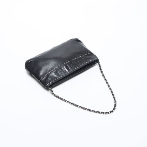 CHANEL No.8 Logo Lambskin Chain 2003-2004 Shoulder Bag black WS14171