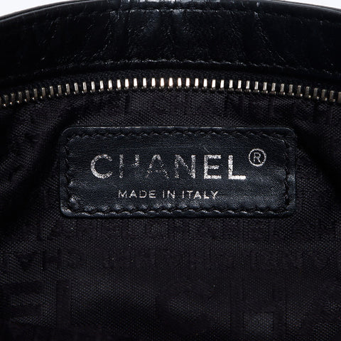 CHANEL No.8 Logo Lambskin Chain 2003-2004 Shoulder Bag black WS14171