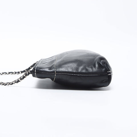 CHANEL No.8 Logo Lambskin Chain 2003-2004 Shoulder Bag black WS14171