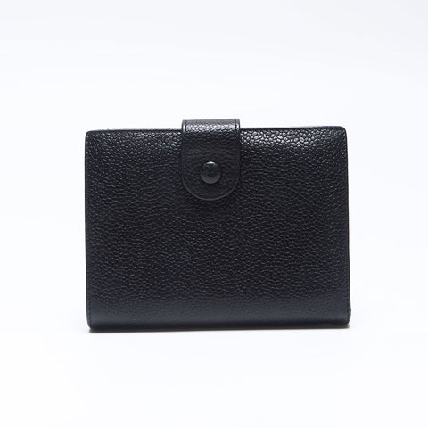 CHANEL No. 4 1996-1997 COCO Mark Caviar Skin Bifold Wallet black WS14180