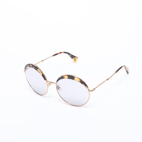 Miu Miu Lunettes de soleil rondes à monture ovale Marron WS14186