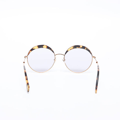 Miu Miu Lunettes de soleil rondes à monture ovale Marron WS14186