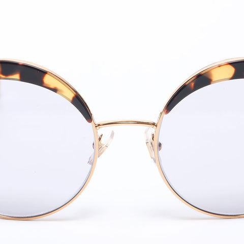 Miu Miu Lunettes de soleil rondes à monture ovale Marron WS14186