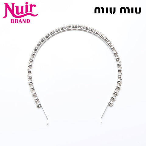 Miu Miu Rhinestone Headband hair accessory Silver WS14191