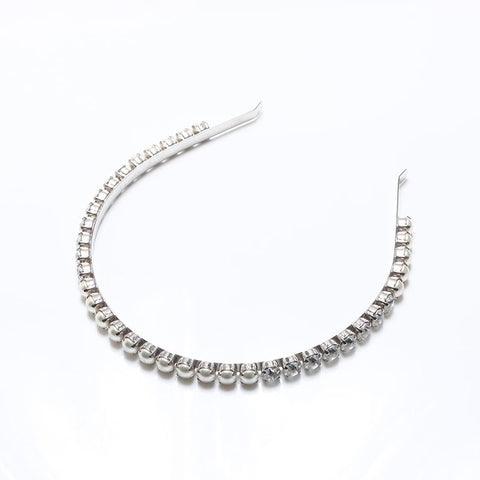 Miu Miu Rhinestone Headband hair accessory Silver WS14191