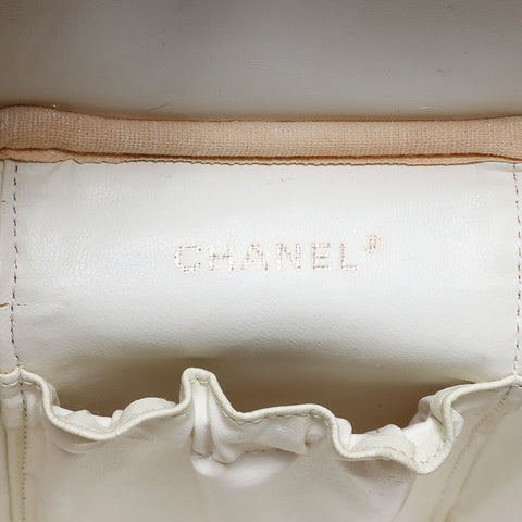 CHANEL No.8 2003-2004 COCO Mark Vanity Caviar Skin Handbag pink WS14193