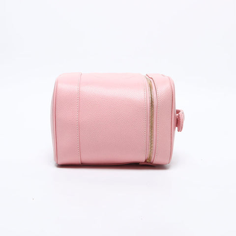 CHANEL No.8 2003-2004 COCO Mark Vanity Caviar Skin Handbag pink WS14193