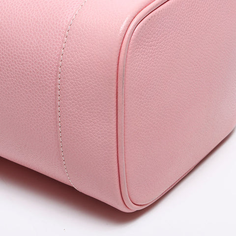 CHANEL No.8 2003-2004 COCO Mark Vanity Caviar Skin Handbag pink WS14193