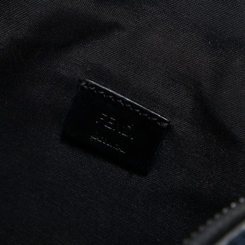 フェンディ FENDI ロゴ レザー ショルダーバッグ ネイビー WS14194