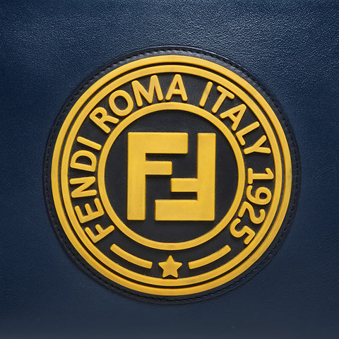 フェンディ FENDI ロゴ レザー ショルダーバッグ ネイビー WS14194