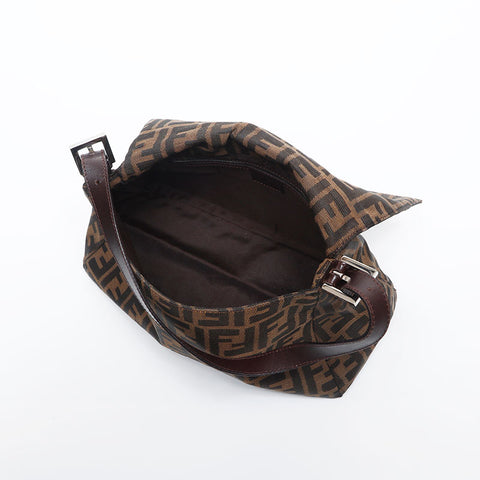 FENDI Zucca mamma bucket Shoulder Bag Brown WS14195