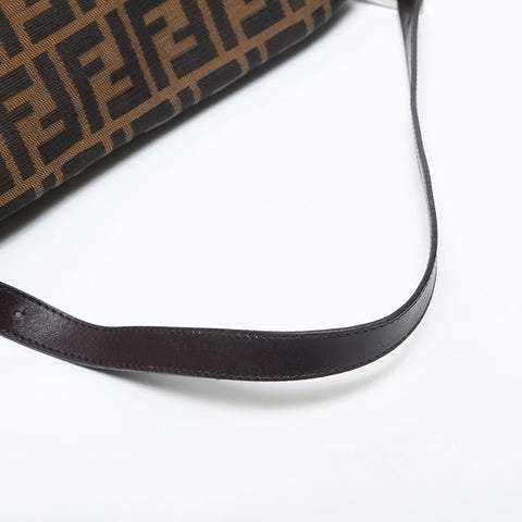 FENDI Zucca mamma bucket Shoulder Bag Brown WS14195