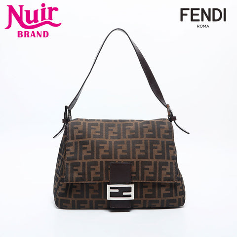 FENDI Zucca mamma bucket Shoulder Bag Brown WS14195