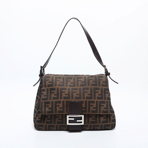 FENDI Zucca mamma bucket Shoulder Bag Brown WS14195