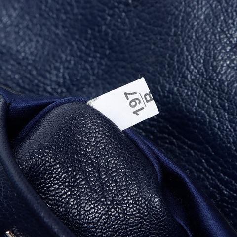 Miu Miu Matelasse Denim Crystal Shoulder Bag Navy WS14199