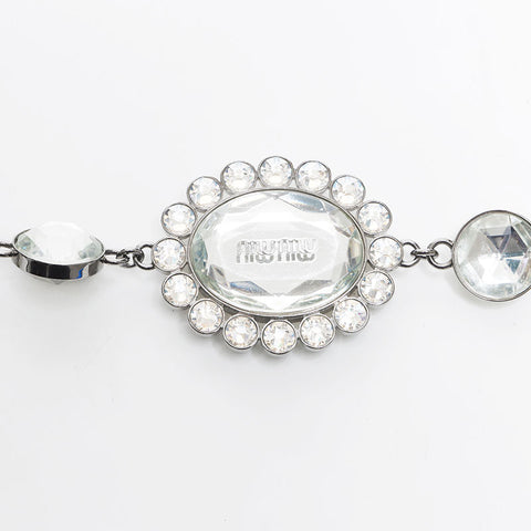 Miu Miu Matelasse Denim Crystal Shoulder Bag Navy WS14199