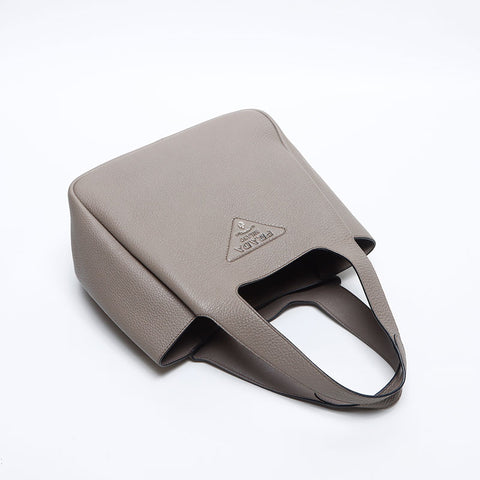 PRADA Vitello Dino Triangle Logo Handbag gray WS14201