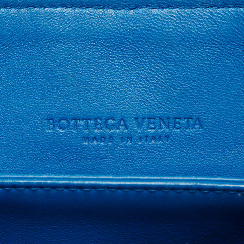 BOTTEGAVENETA INTRECCIATO Leather Olympia Chain Shoulder Bag blue WS14204