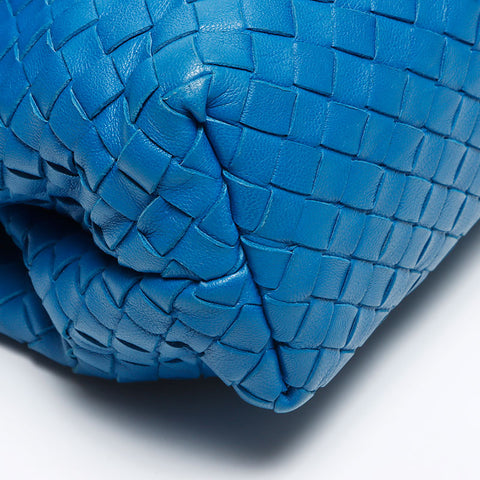 BOTTEGAVENETA INTRECCIATO Leather Olympia Chain Shoulder Bag blue WS14204