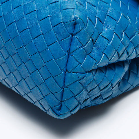 BOTTEGAVENETA INTRECCIATO Leather Olympia Chain Shoulder Bag blue WS14204