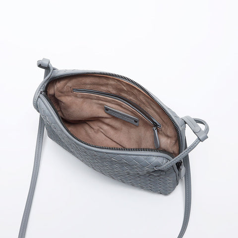 BOTTEGAVENETA Nappa INTRECCIATO Nodini Shoulder Bag gray WS14205