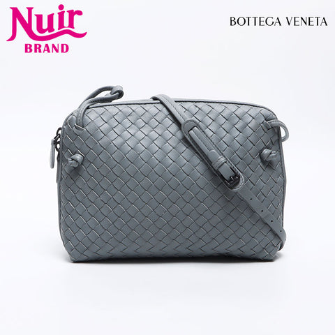 BOTTEGAVENETA Nappa INTRECCIATO Nodini Shoulder Bag gray WS14205
