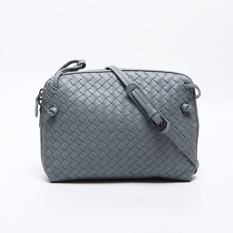 BOTTEGAVENETA Nappa INTRECCIATO Nodini Shoulder Bag gray WS14205