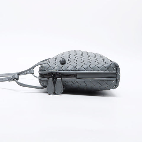 BOTTEGAVENETA Nappa INTRECCIATO Nodini Shoulder Bag gray WS14205