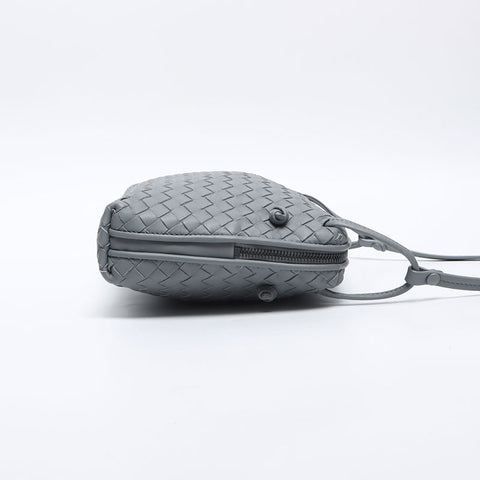 BOTTEGAVENETA Nappa INTRECCIATO Nodini Shoulder Bag gray WS14205