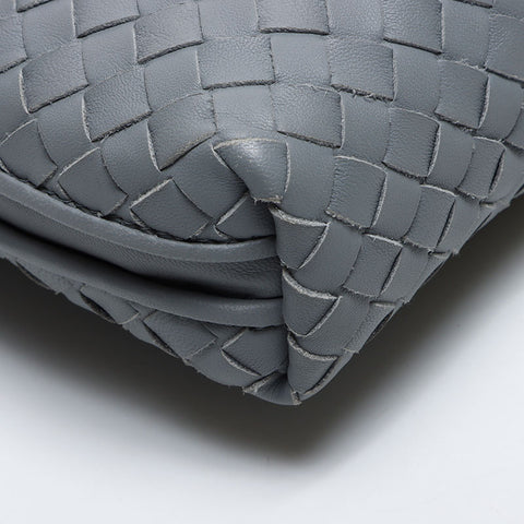 BOTTEGAVENETA Nappa INTRECCIATO Nodini Shoulder Bag gray WS14205