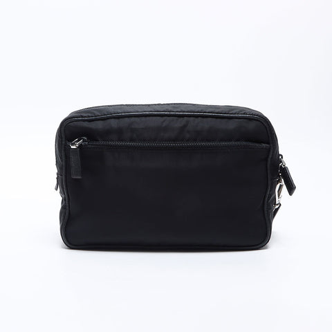 PRADA Robot Patch Nylon Clutch bag black WS14207