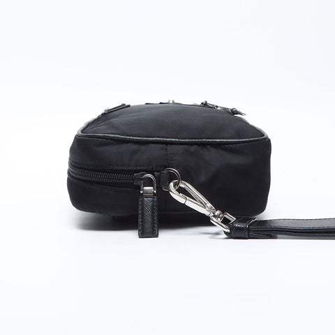 PRADA Robot Patch Nylon Clutch bag black WS14207