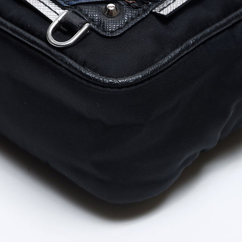PRADA Robot Patch Nylon Clutch bag black WS14207