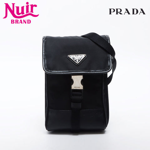 プラダ PRADA ナイロン カードケース ポーチ ショルダーバッグ ブラック WS14208