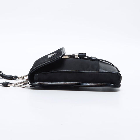 PRADA Nylon Card Case Pouch Shoulder Bag black WS14208