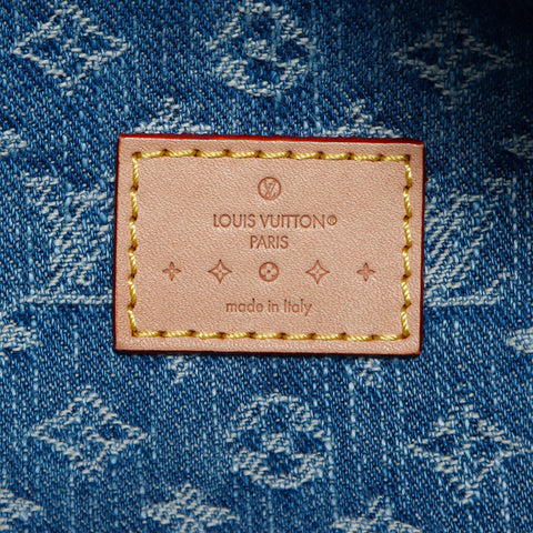 LOUIS VUITTON High Rise Denim Monogram Waist bag blue WS14215