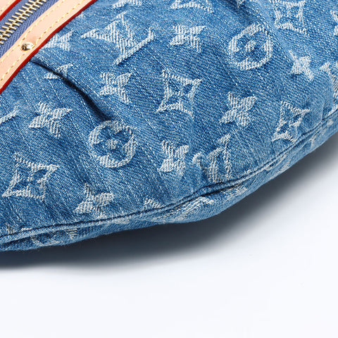 LOUIS VUITTON High Rise Denim Monogram Waist bag blue WS14215