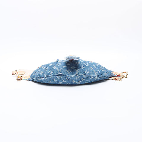LOUIS VUITTON High Rise Denim Monogram Waist bag blue WS14215