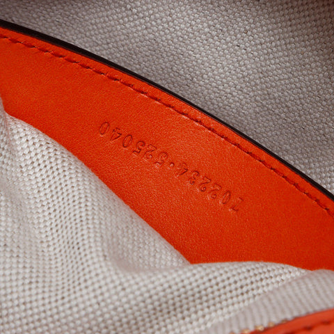 GUCCI Leather GG Matelasse Shoulder Bag Orange WS14219