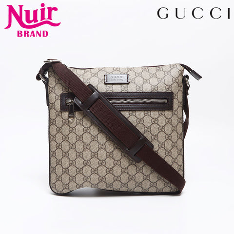 グッチ GUCCI GG スプリーム PVC ショルダーバッグ ブラウン