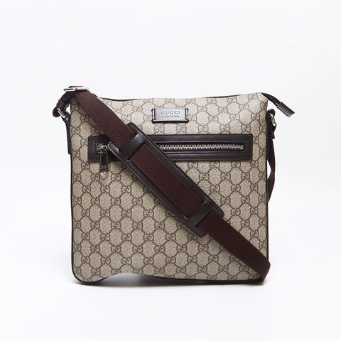 GUCCI GG Supreme PVC Shoulder Bag Brown WS14221