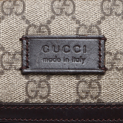 GUCCI GG Supreme PVC Shoulder Bag Brown WS14221