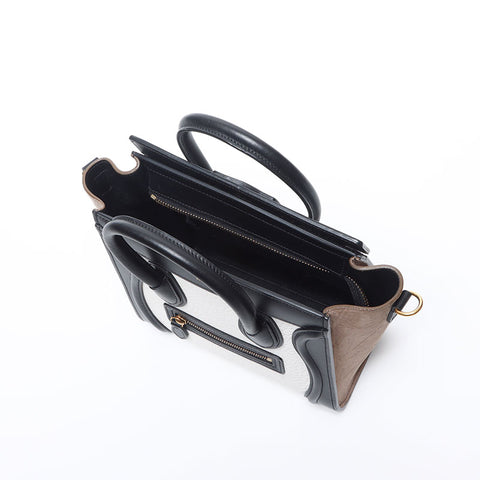 CELINE Luggage Nano Leather 2way 2016 Handbag white WS14222