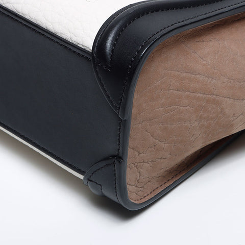 CELINE Luggage Nano Leather 2way 2016 Handbag white WS14222