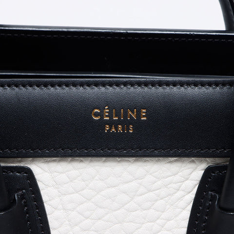 CELINE Luggage Nano Leather 2way 2016 Handbag white WS14222