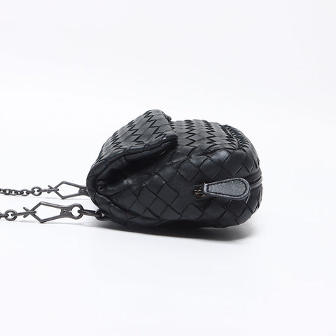 ボッテガヴェネタ BOTTEGAVENETA オリンピア チェーン スモール ショルダーバッグ ブラック WS14223