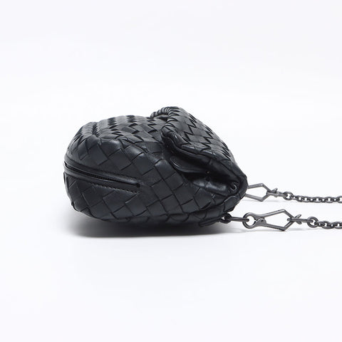 ボッテガヴェネタ BOTTEGAVENETA オリンピア チェーン スモール ショルダーバッグ ブラック WS14223